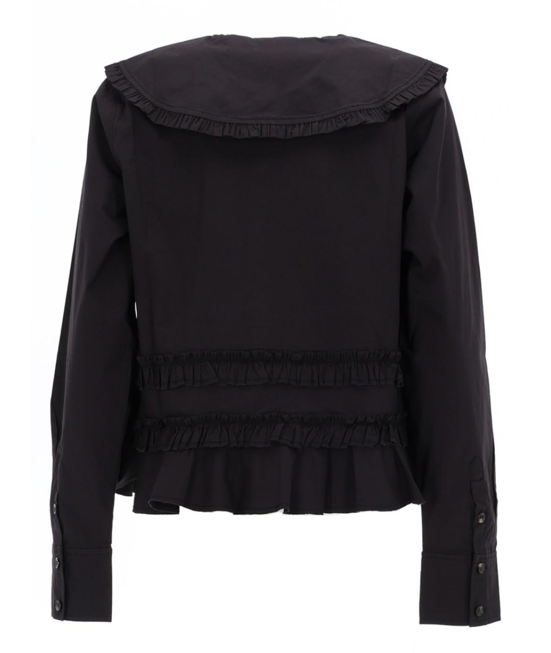 GANNI Черная хлопковая блузы, фото 2