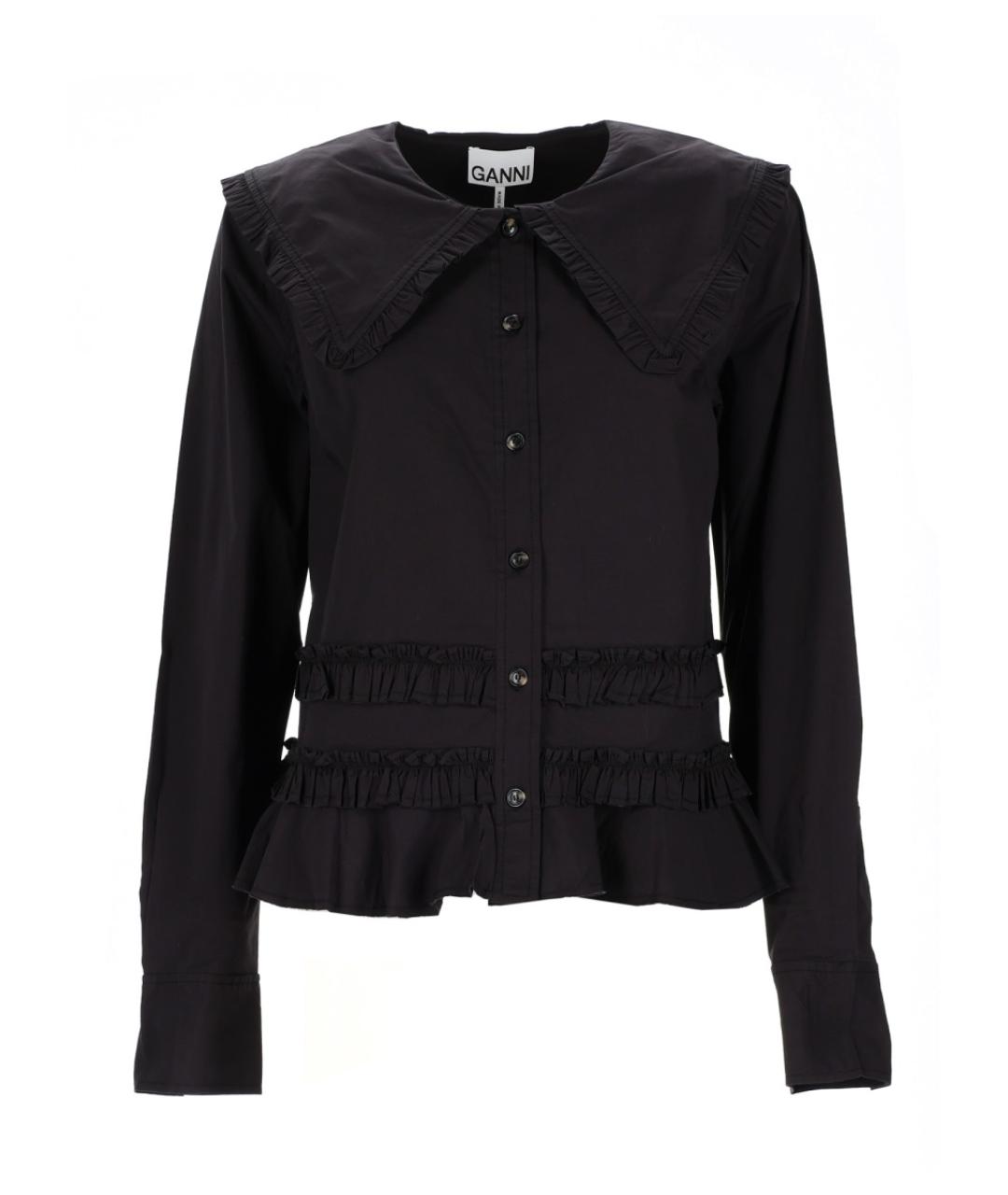 GANNI Черная хлопковая блузы, фото 1