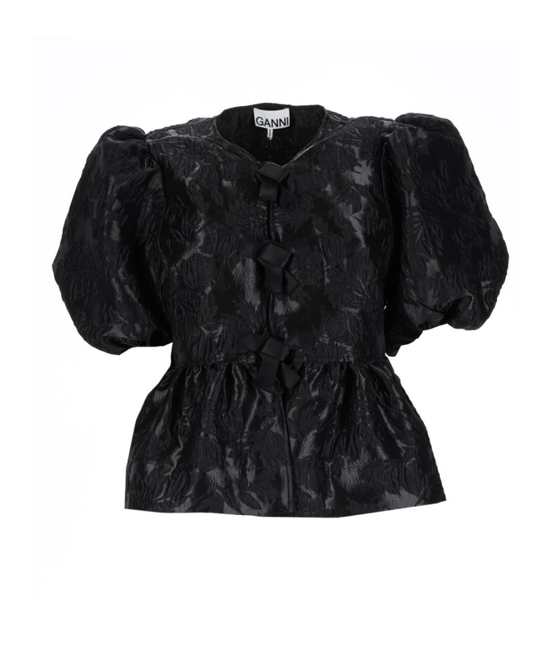 GANNI Черная полиэстеровая блузы, фото 1