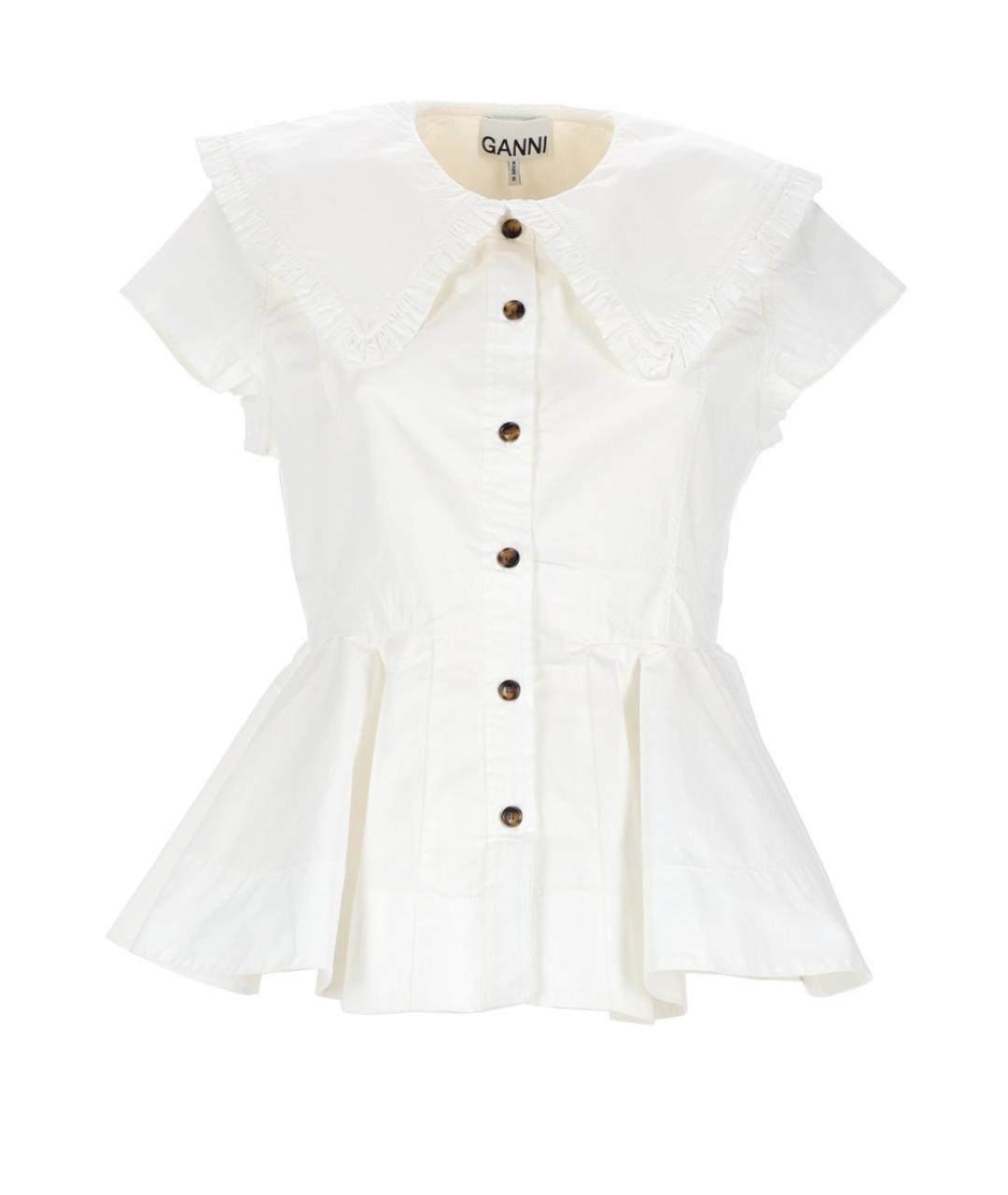 GANNI Белая хлопковая блузы, фото 1