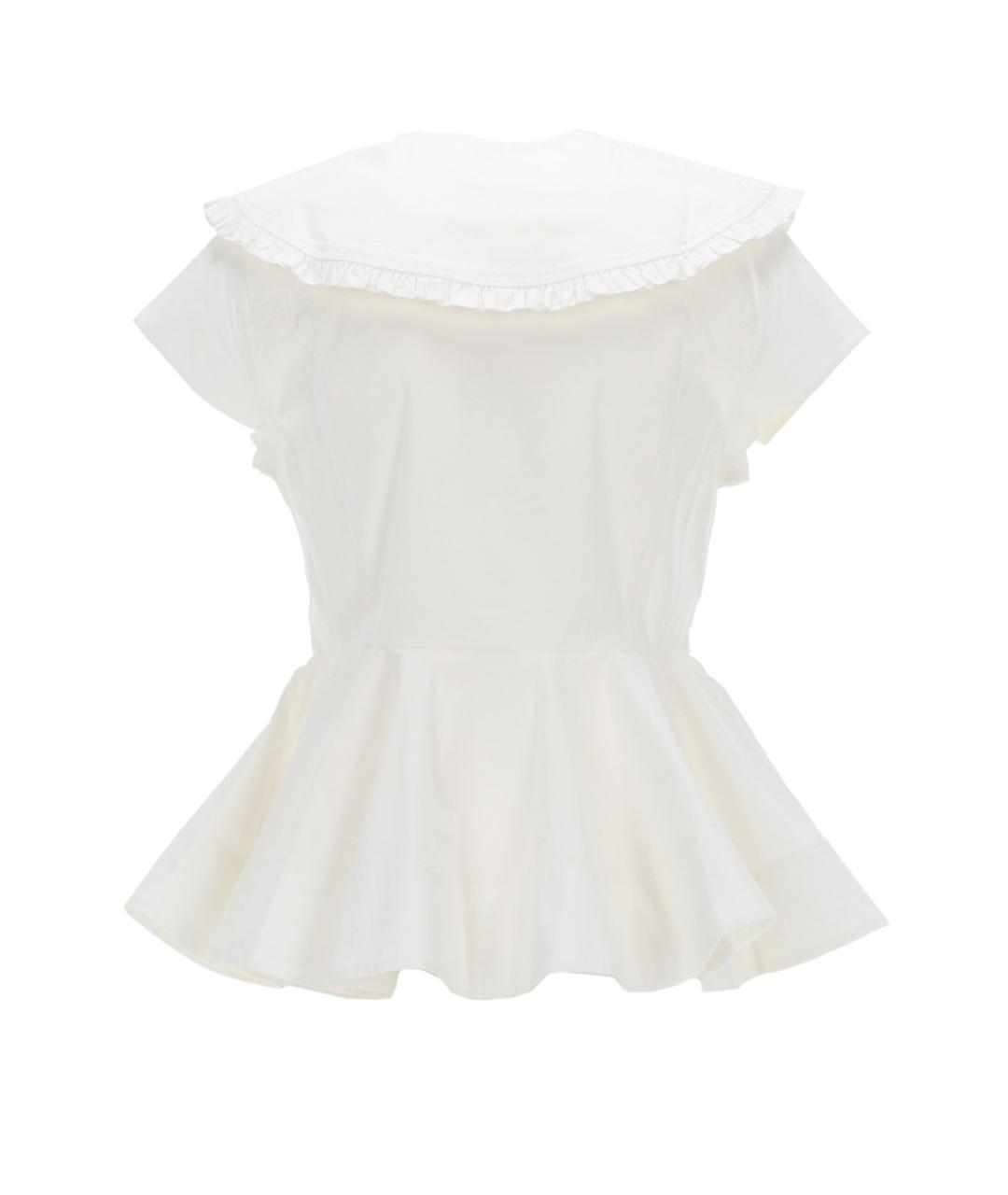 GANNI Белая хлопковая блузы, фото 2