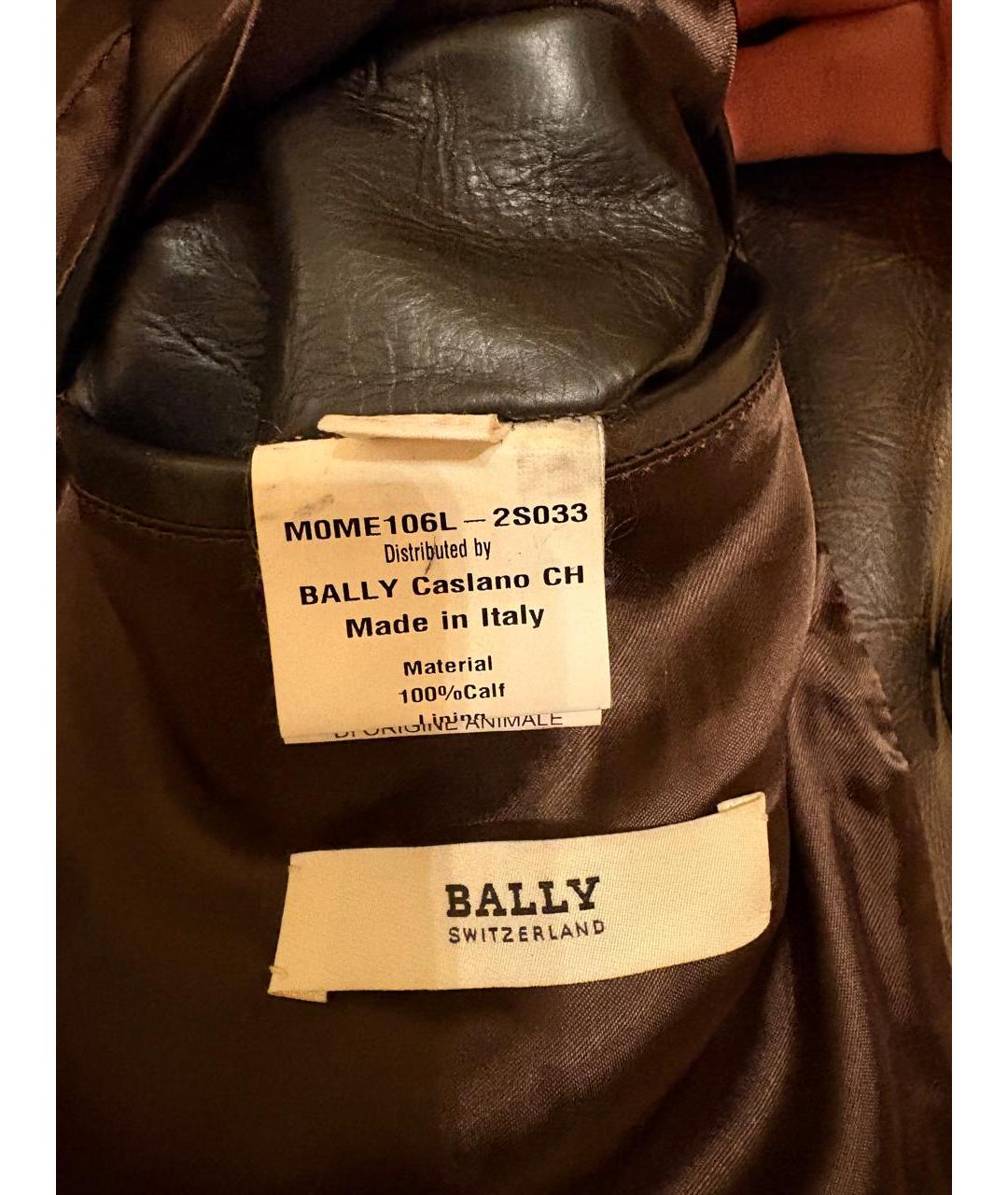 BALLY Коричневый кожаный тренч / плащ, фото 7