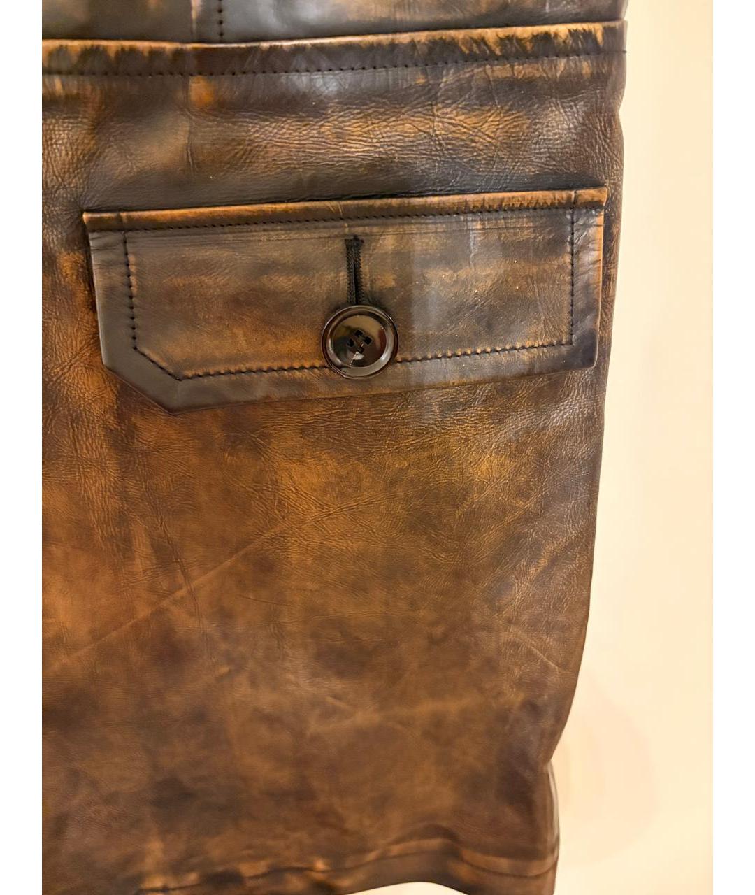 BALLY Коричневый кожаный тренч / плащ, фото 6