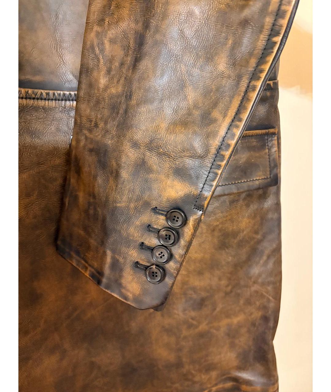 BALLY Коричневый кожаный тренч / плащ, фото 5