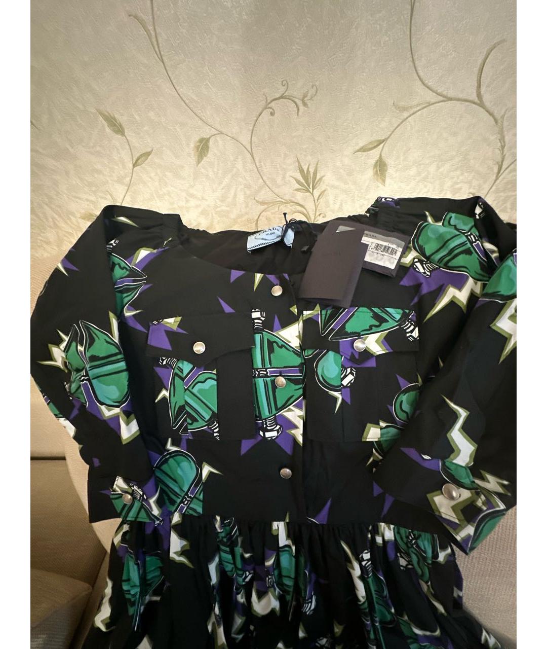 PRADA Мульти хлопковое повседневное платье, фото 3