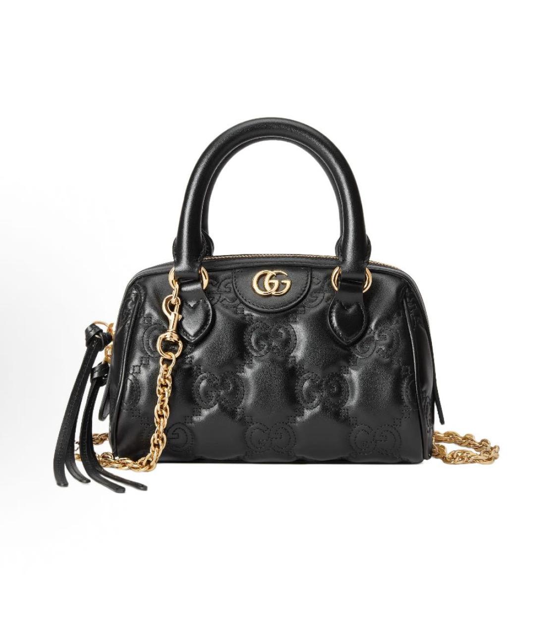 GUCCI Черная кожаная сумка с короткими ручками, фото 5