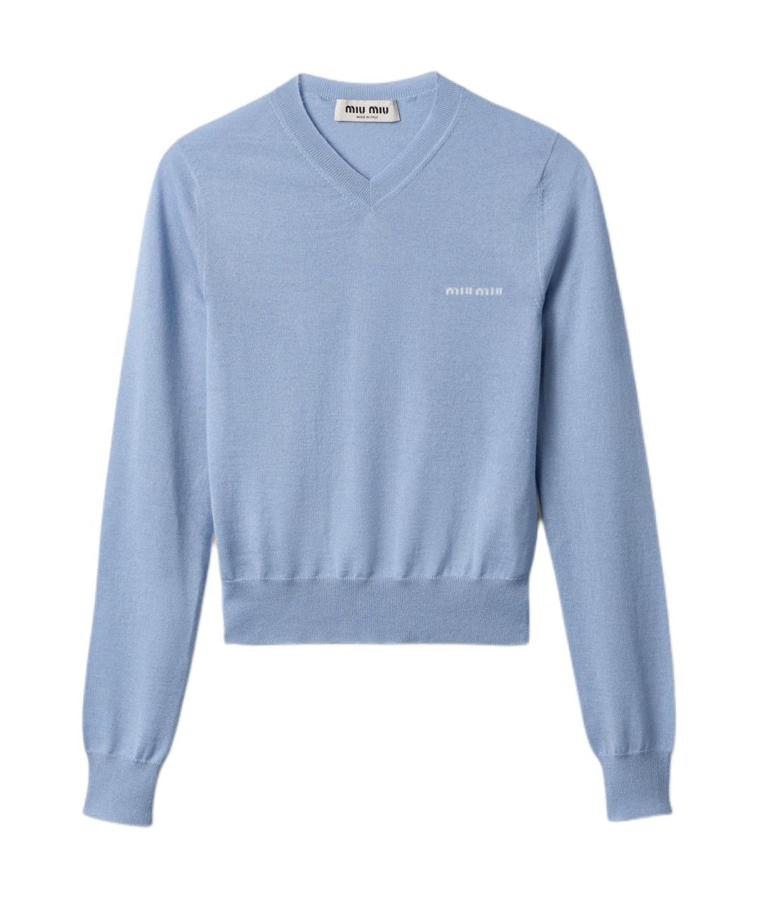 MIU MIU Синий кашемировый джемпер / свитер, фото 1