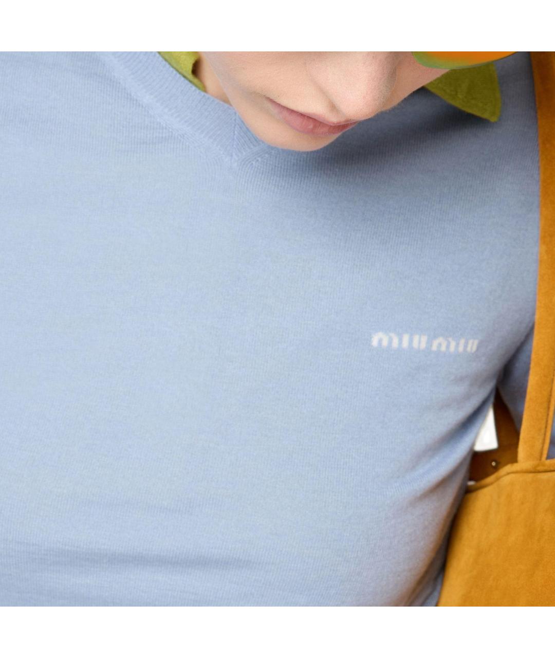 MIU MIU Синий кашемировый джемпер / свитер, фото 4