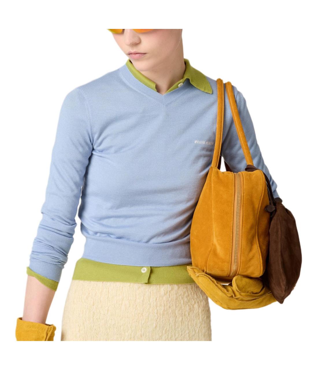 MIU MIU Синий кашемировый джемпер / свитер, фото 2