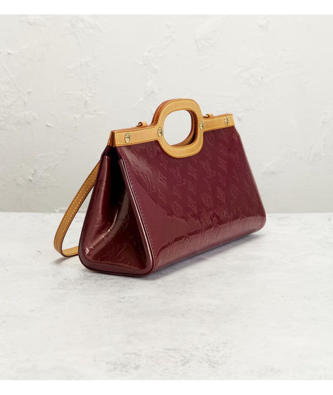 LOUIS VUITTON Бордовая кожаная сумка через плечо, фото 2