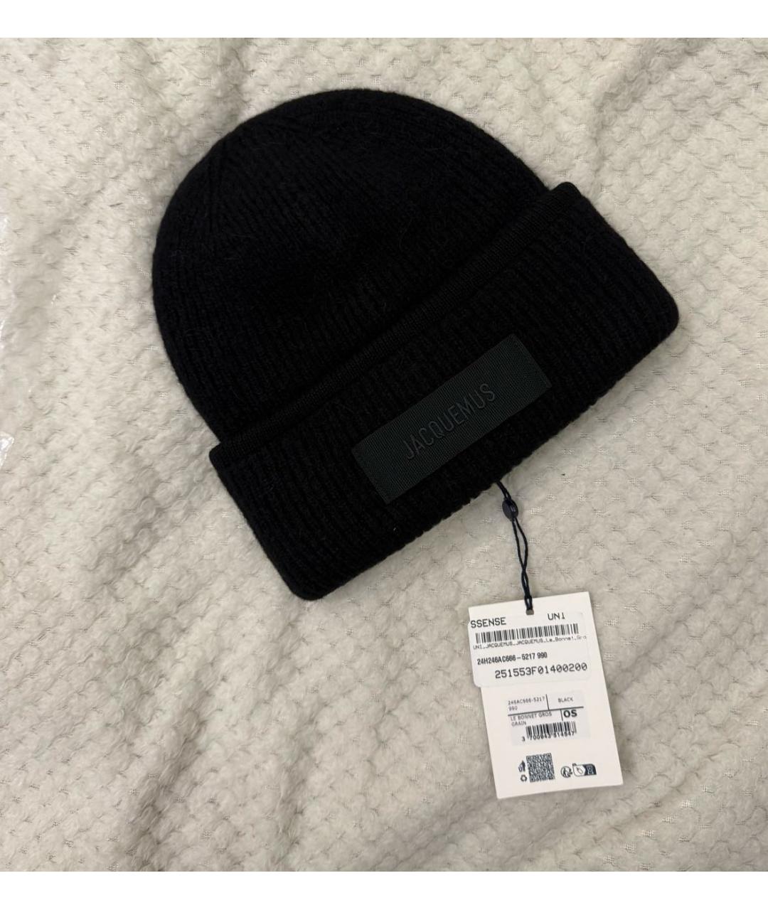 JACQUEMUS Черная шерстяная шапка, фото 2