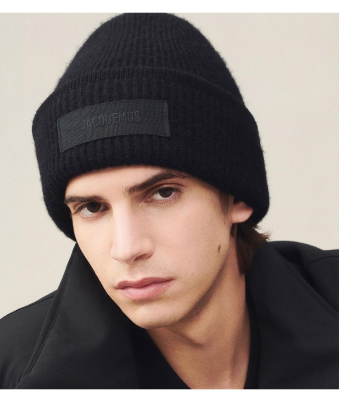 JACQUEMUS Черная шерстяная шапка, фото 8