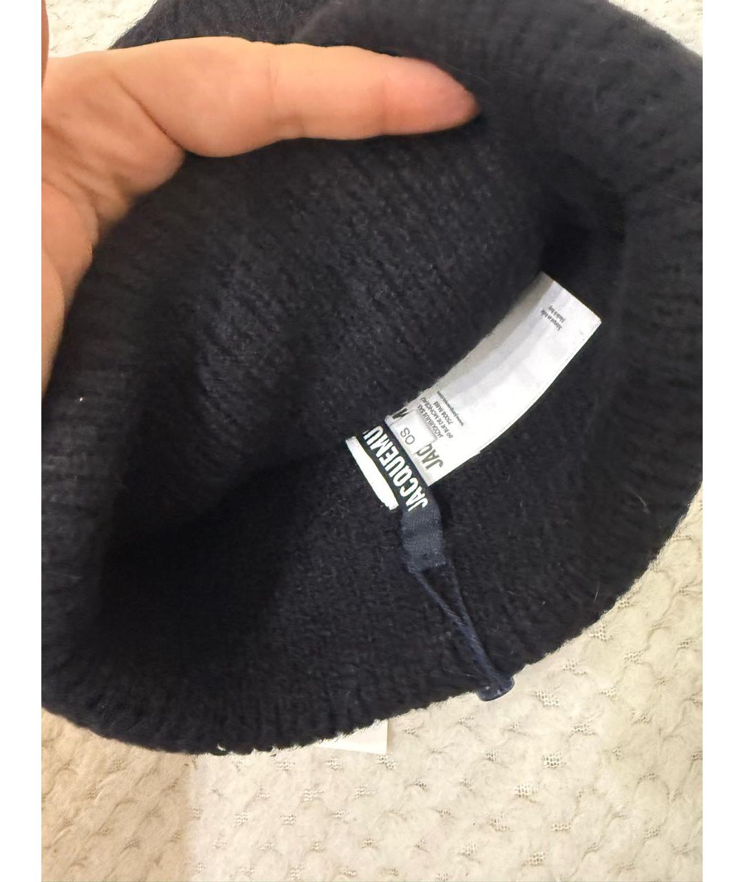 JACQUEMUS Черная шерстяная шапка, фото 4