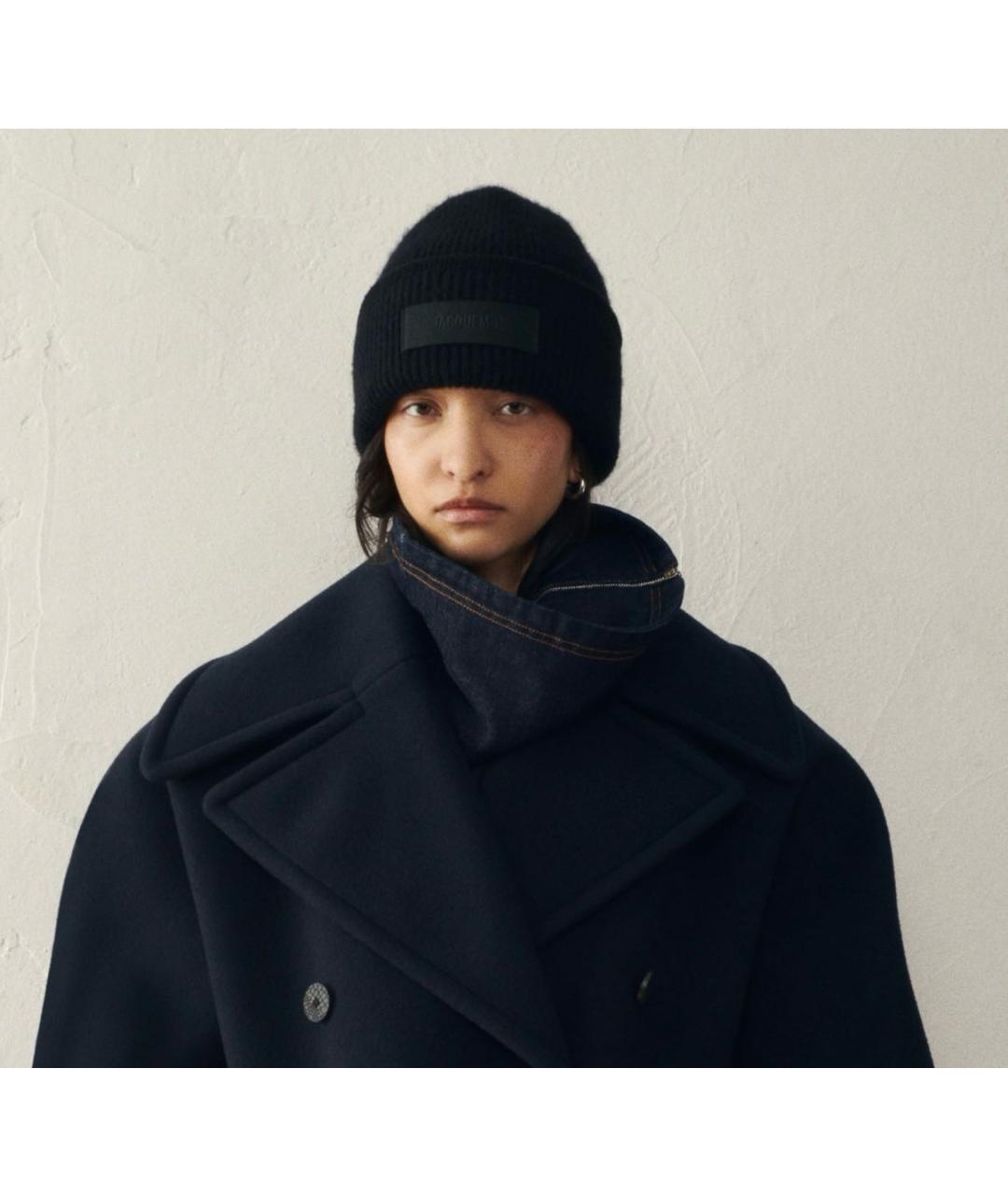 JACQUEMUS Черная шерстяная шапка, фото 7