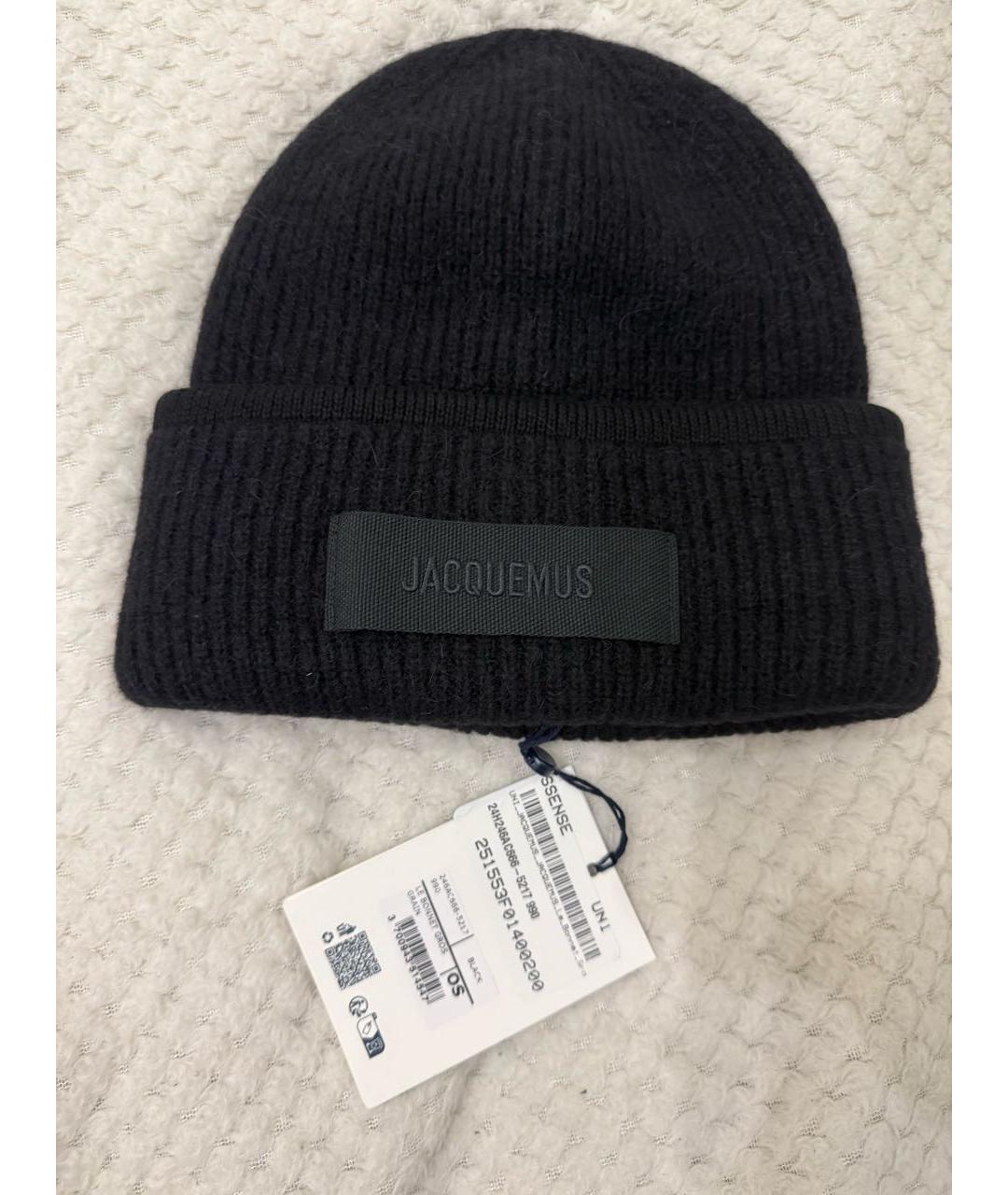JACQUEMUS Черная шерстяная шапка, фото 3