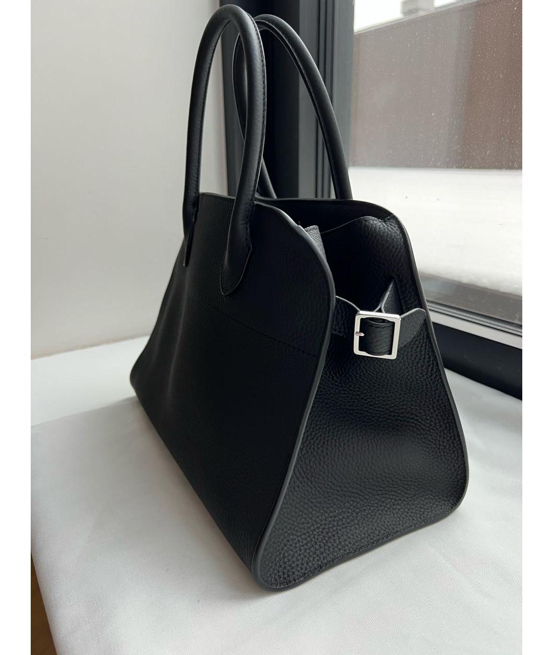 THE ROW Черная кожаная сумка с короткими ручками, фото 2