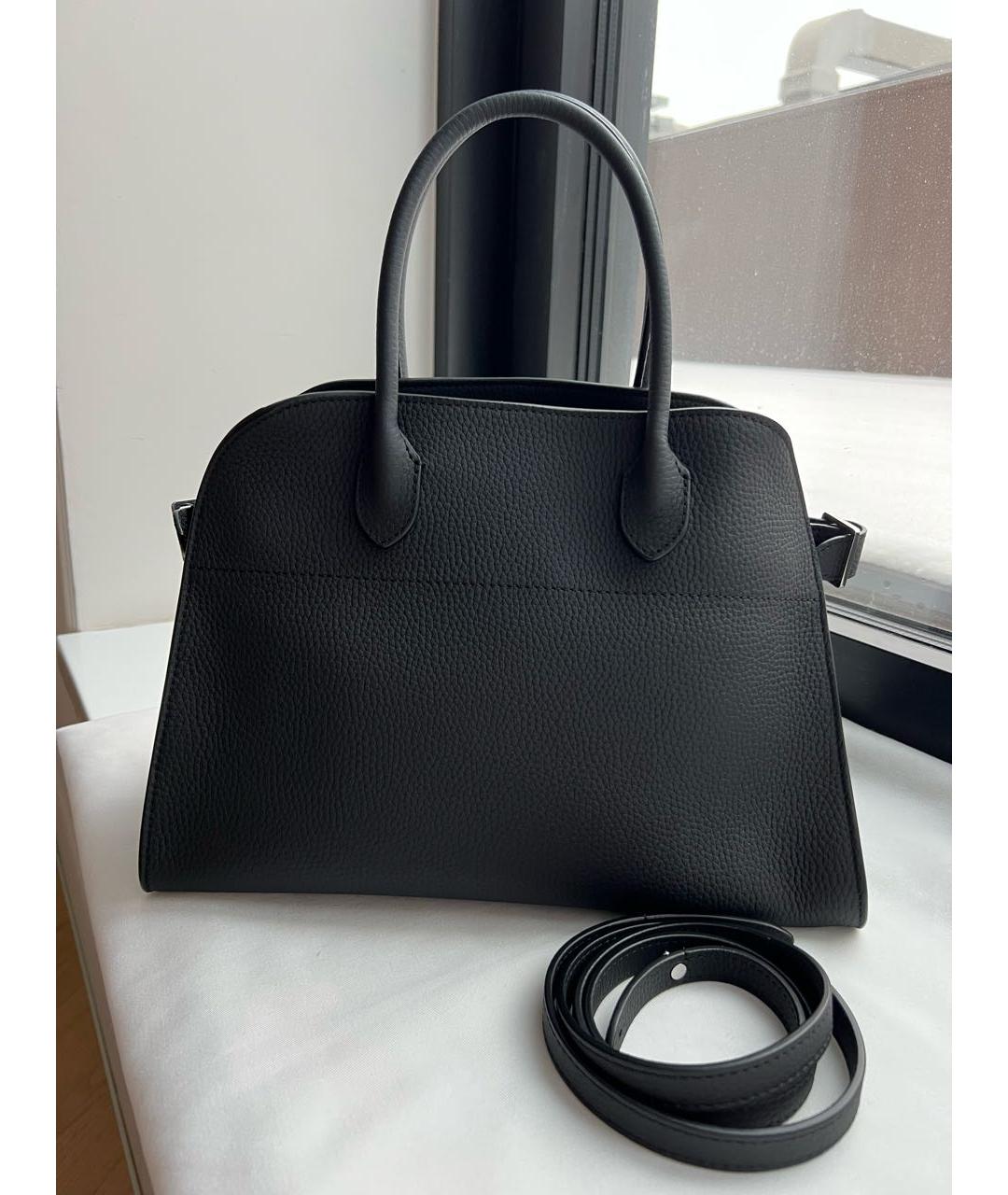 THE ROW Черная кожаная сумка с короткими ручками, фото 1