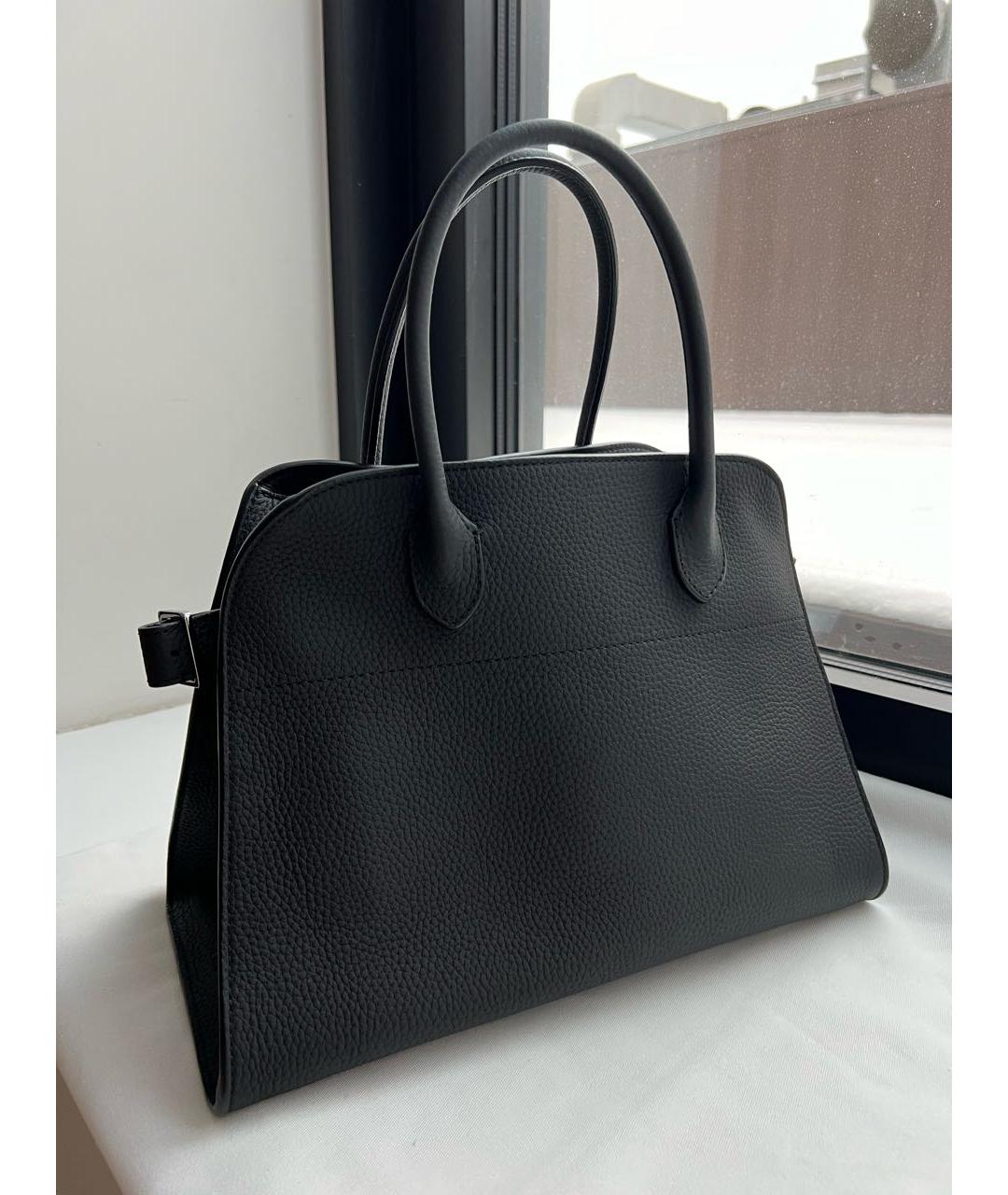 THE ROW Черная кожаная сумка с короткими ручками, фото 3