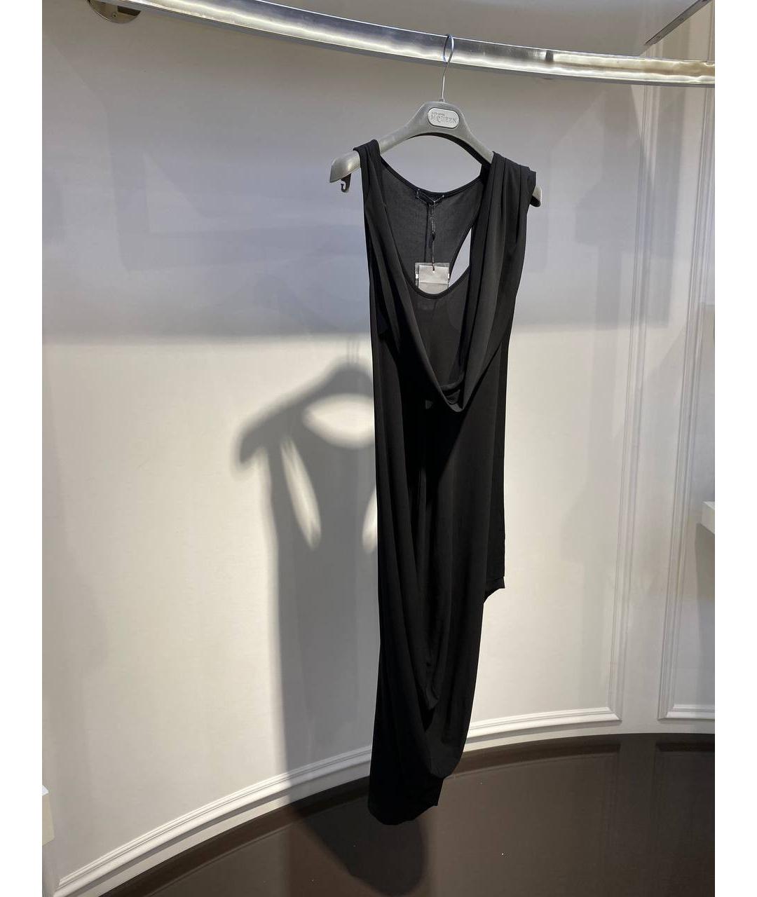 ALEXANDER MCQUEEN Черное вискозное коктейльное платье, фото 2