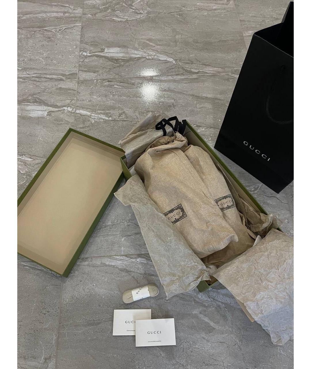 GUCCI Белые кожаные кеды, фото 4