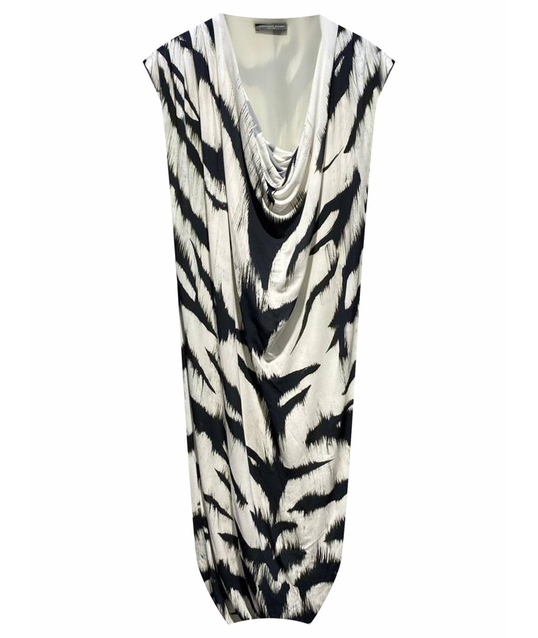 ALEXANDER MCQUEEN Белое шелковое коктейльное платье, фото 1