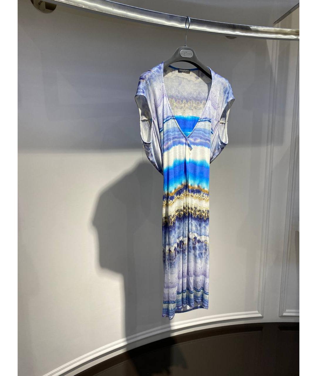 ALEXANDER MCQUEEN Голубое вискозное платье, фото 2