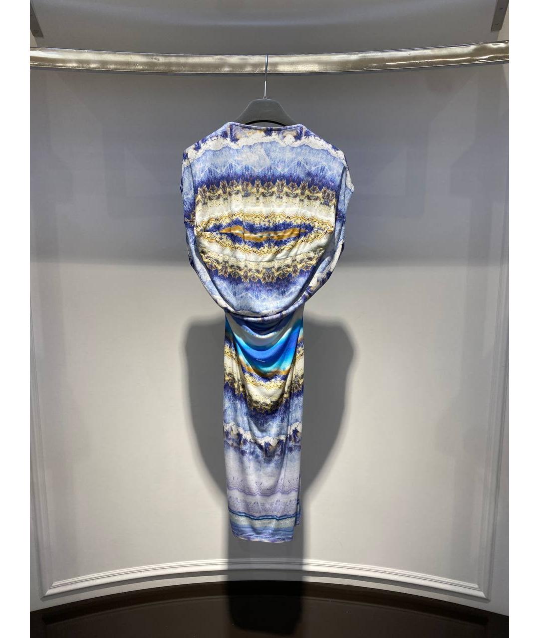 ALEXANDER MCQUEEN Голубое вискозное платье, фото 3