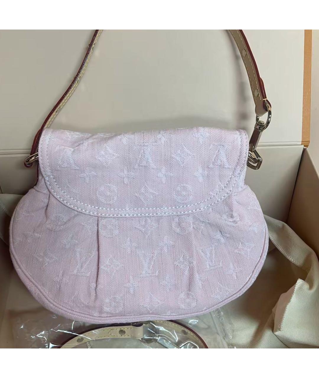LOUIS VUITTON Розовая деним сумка через плечо, фото 3
