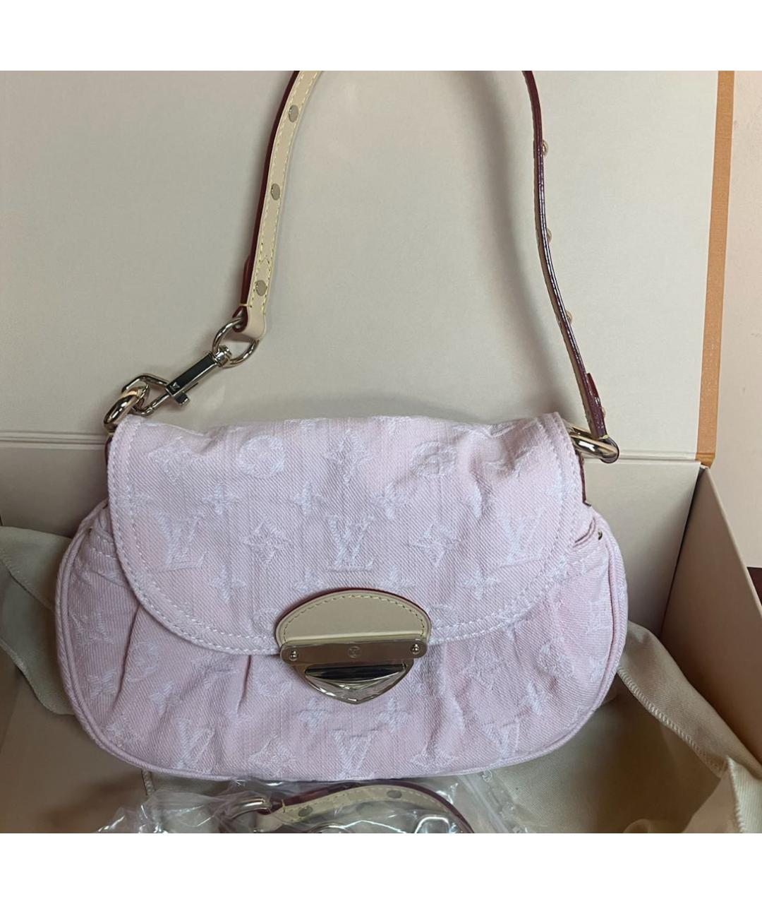 LOUIS VUITTON Розовая деним сумка через плечо, фото 2