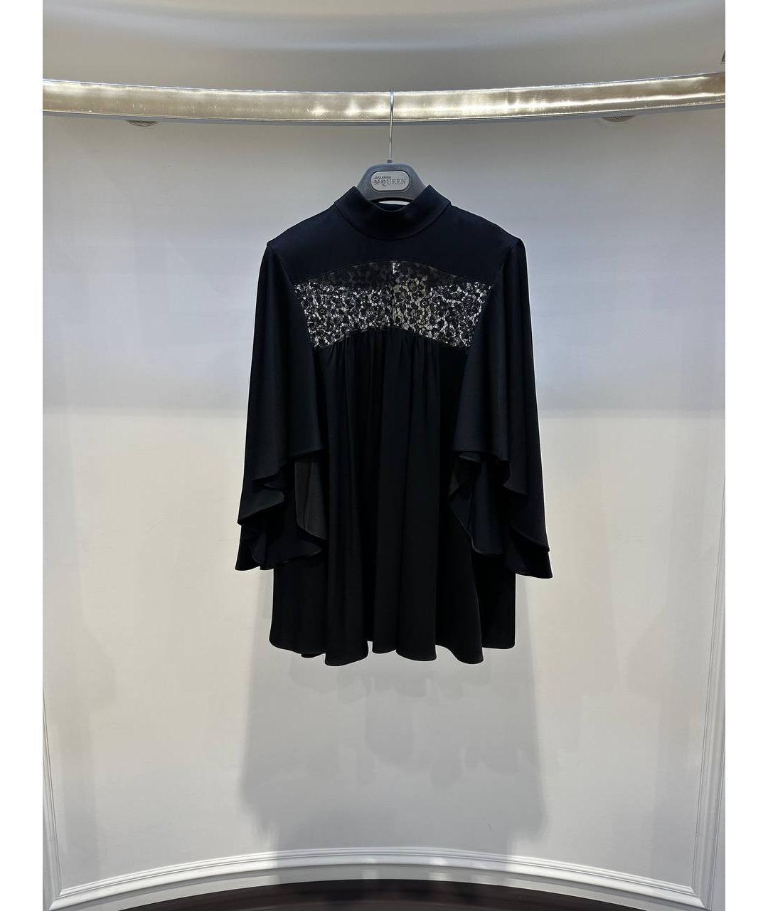 ALEXANDER MCQUEEN Черная ацетатная блузы, фото 4