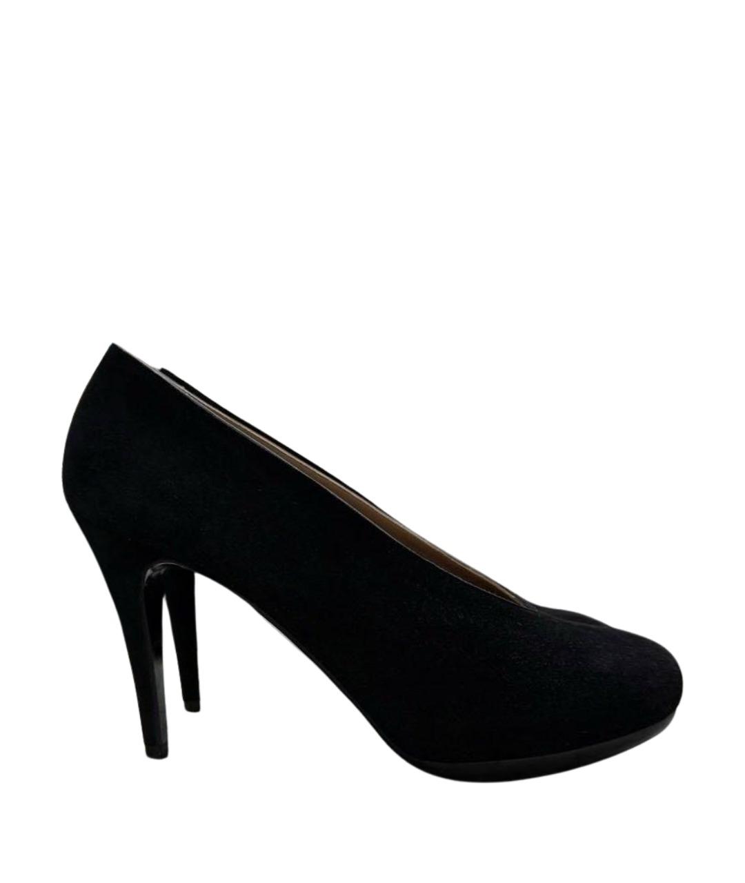 HERMES Черные замшевые туфли, фото 1