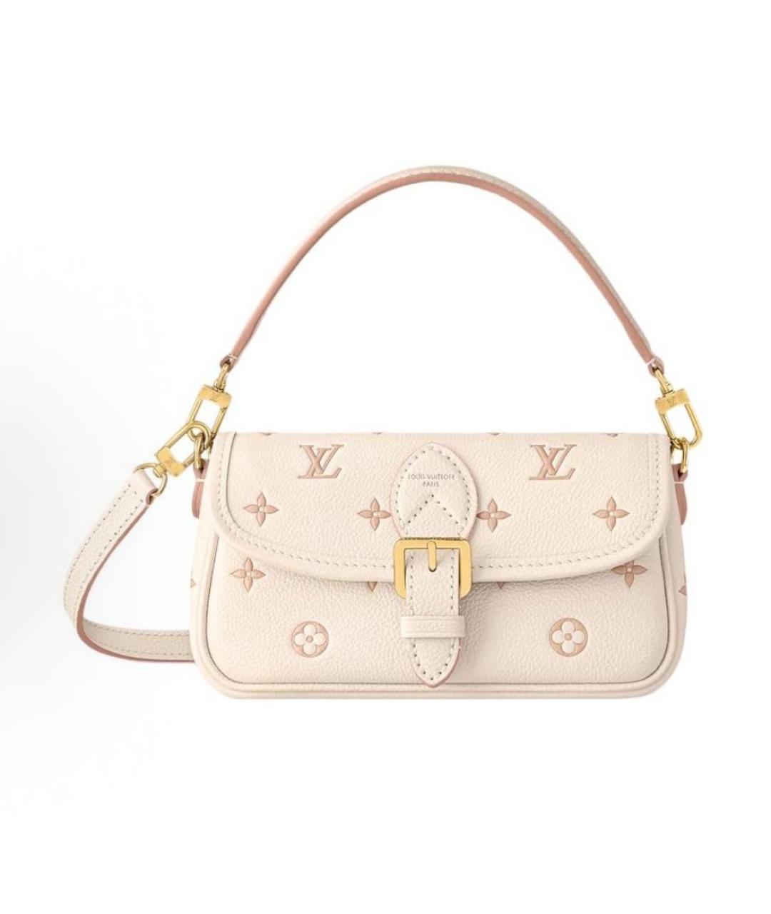 LOUIS VUITTON Белая кожаная сумка с короткими ручками, фото 5