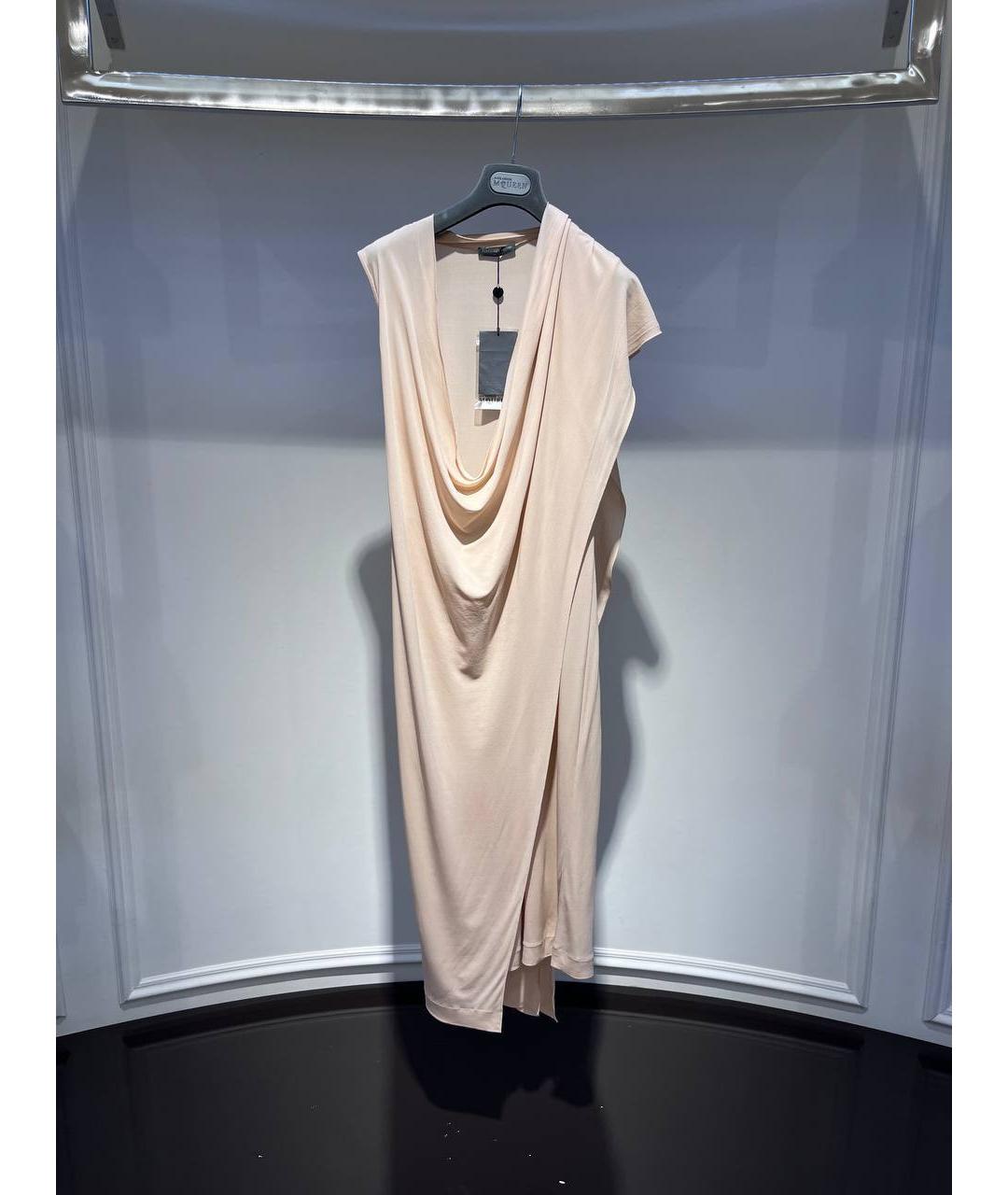 ALEXANDER MCQUEEN Бежевое вискозное вечернее платье, фото 4