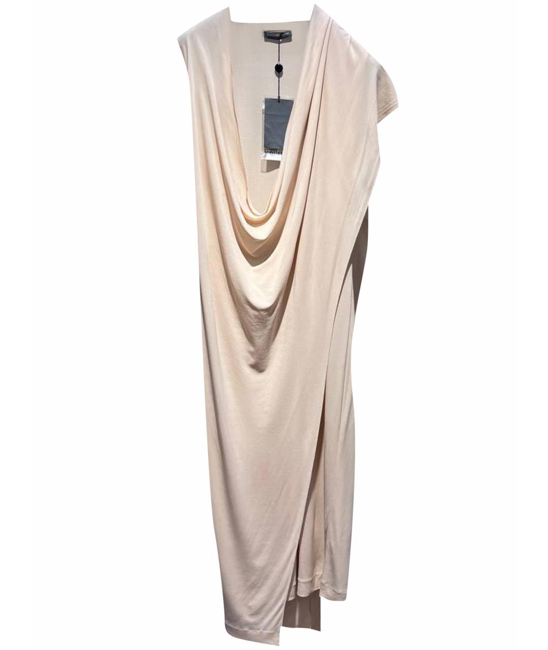 ALEXANDER MCQUEEN Бежевое вискозное вечернее платье, фото 1