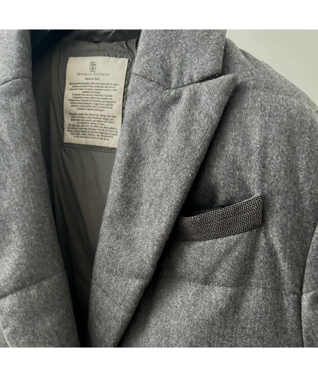 BRUNELLO CUCINELLI Антрацитовый шерстяной пуховик, фото 4