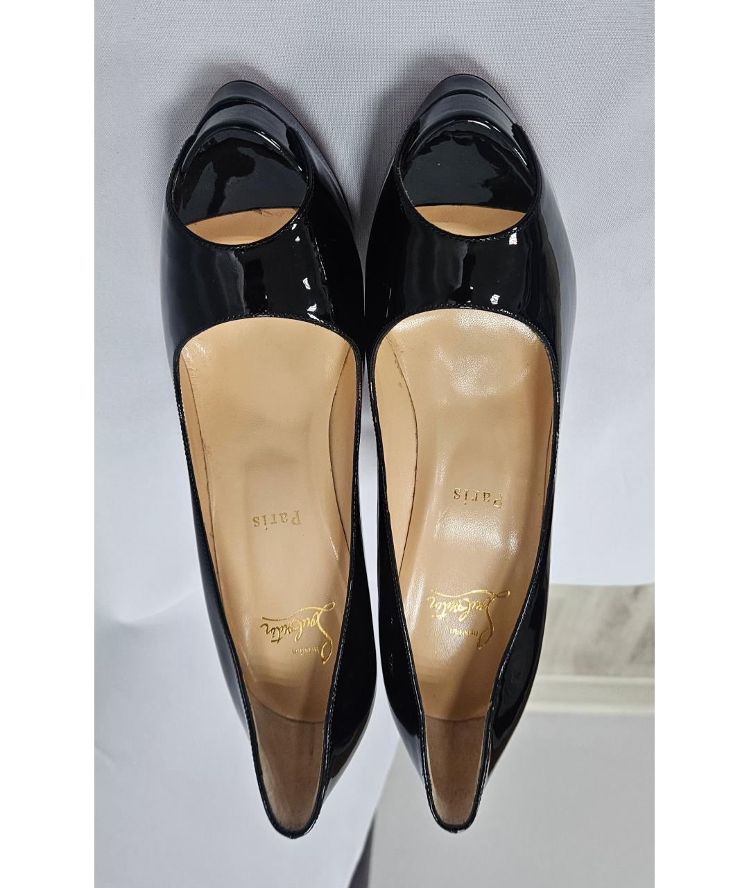 CHRISTIAN LOUBOUTIN Черные туфли из лакированной кожи, фото 3