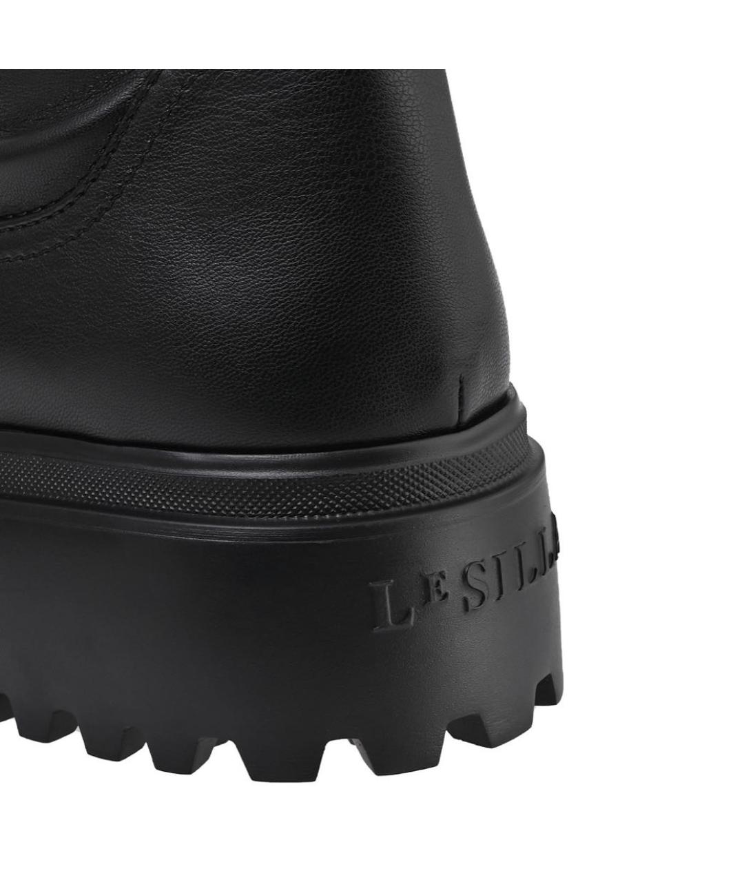 LE SILLA Черные кожаные ботфорты, фото 4