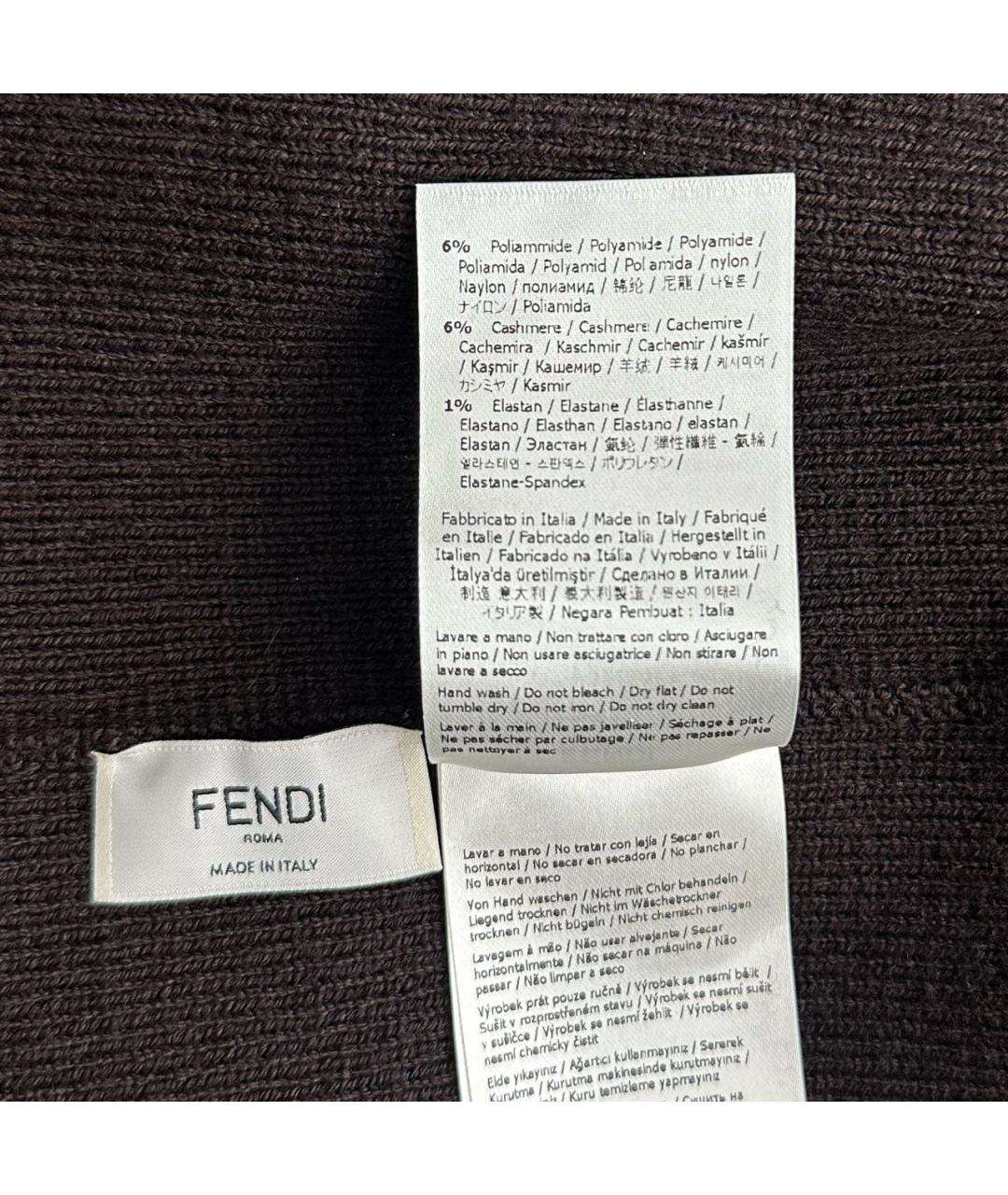 FENDI Коричневая шерстяная шапка, фото 4