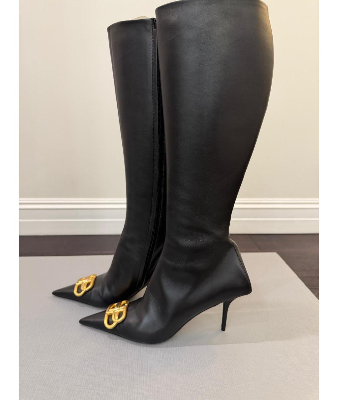 BALENCIAGA Черные кожаные сапоги, фото 5