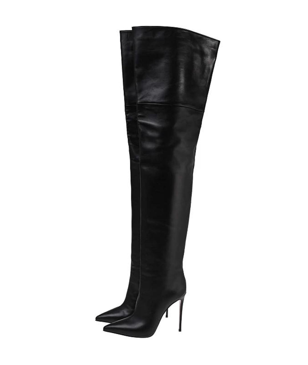 LE SILLA Черные кожаные ботфорты, фото 2