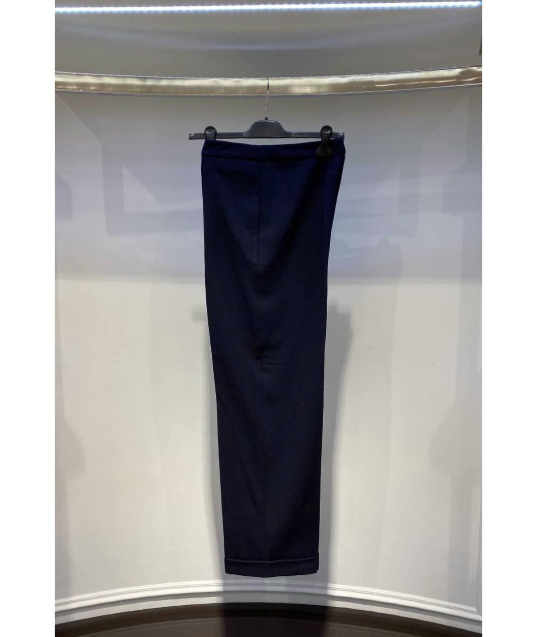 ALEXANDER MCQUEEN Синие ацетатные прямые брюки, фото 4