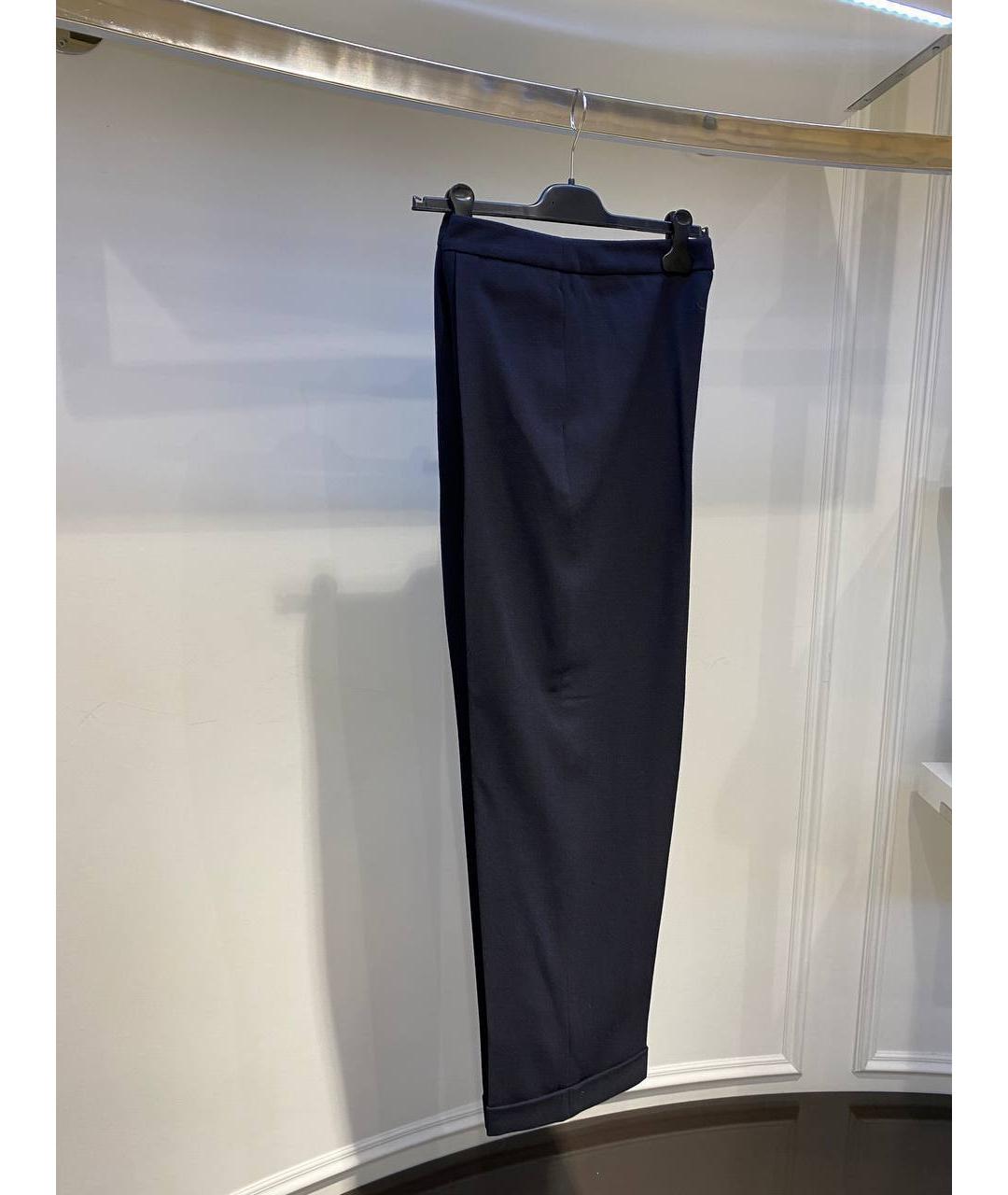 ALEXANDER MCQUEEN Синие ацетатные прямые брюки, фото 2