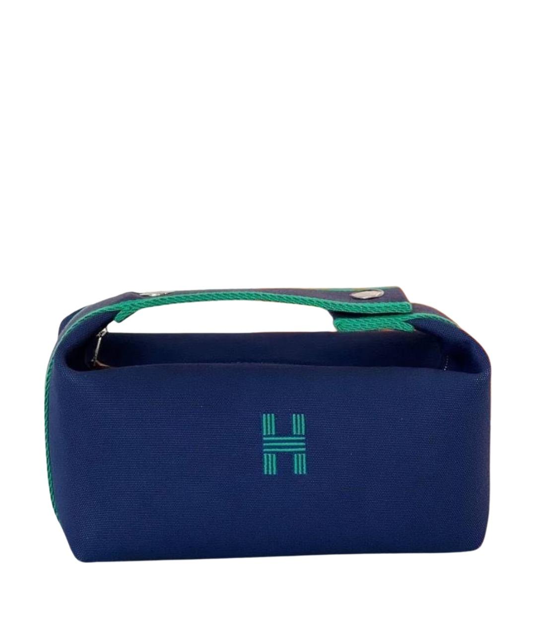 HERMES Темно-синяя тканевая косметичка, фото 1