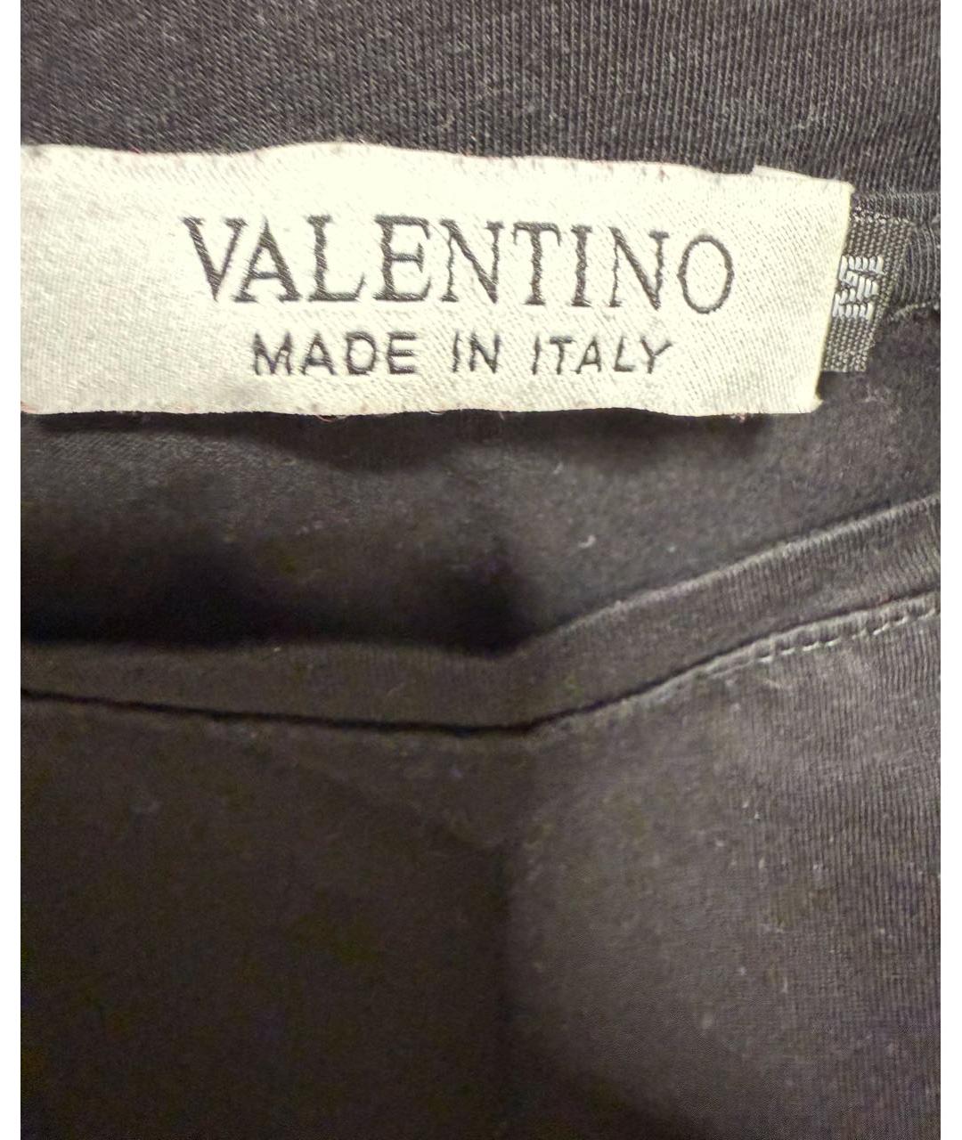 VALENTINO Черная хлопковая футболка, фото 2