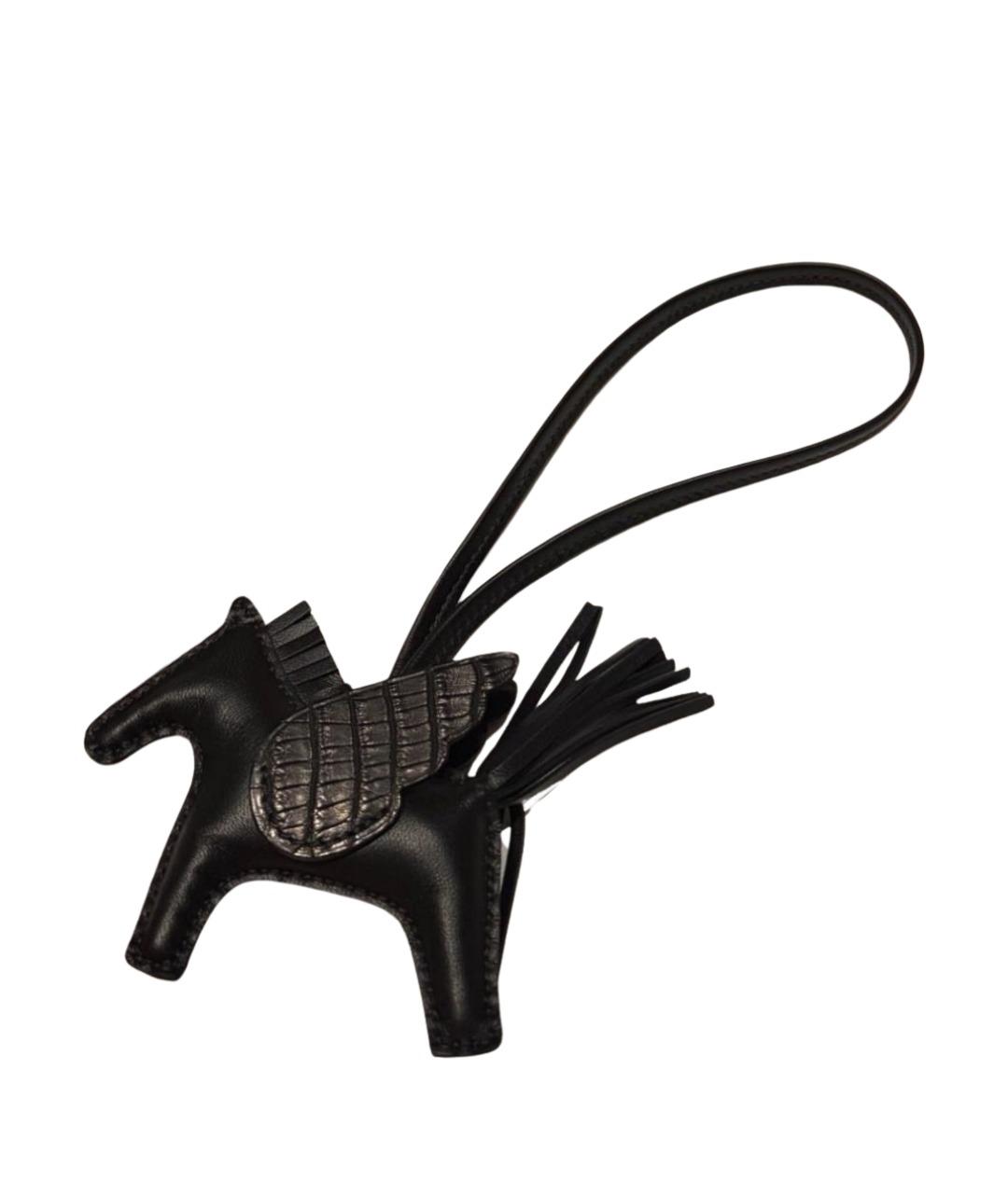 HERMES Черный брелок, фото 1