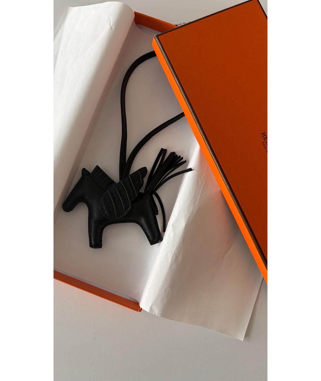 HERMES Черный брелок, фото 3