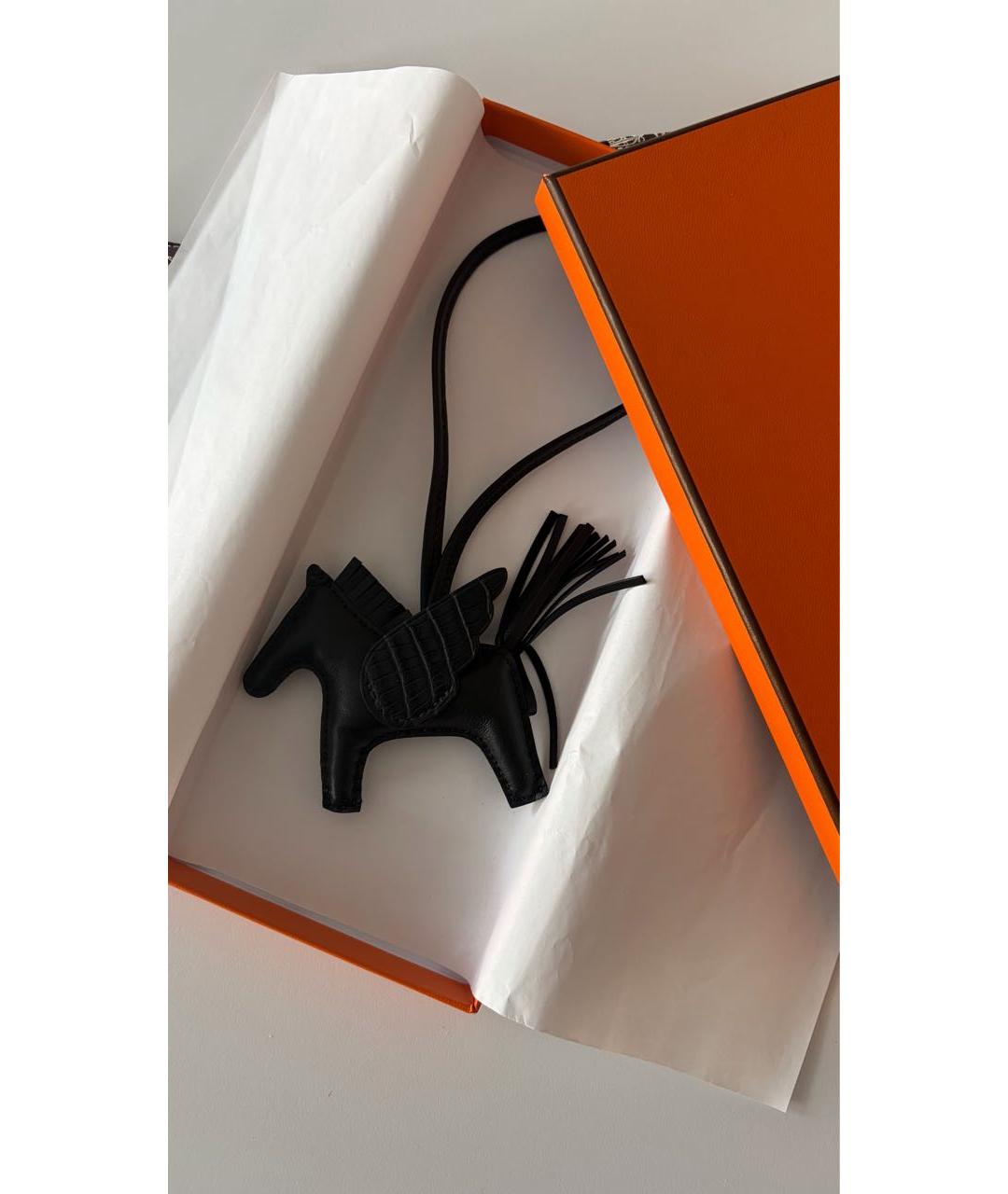 HERMES Черный брелок, фото 2