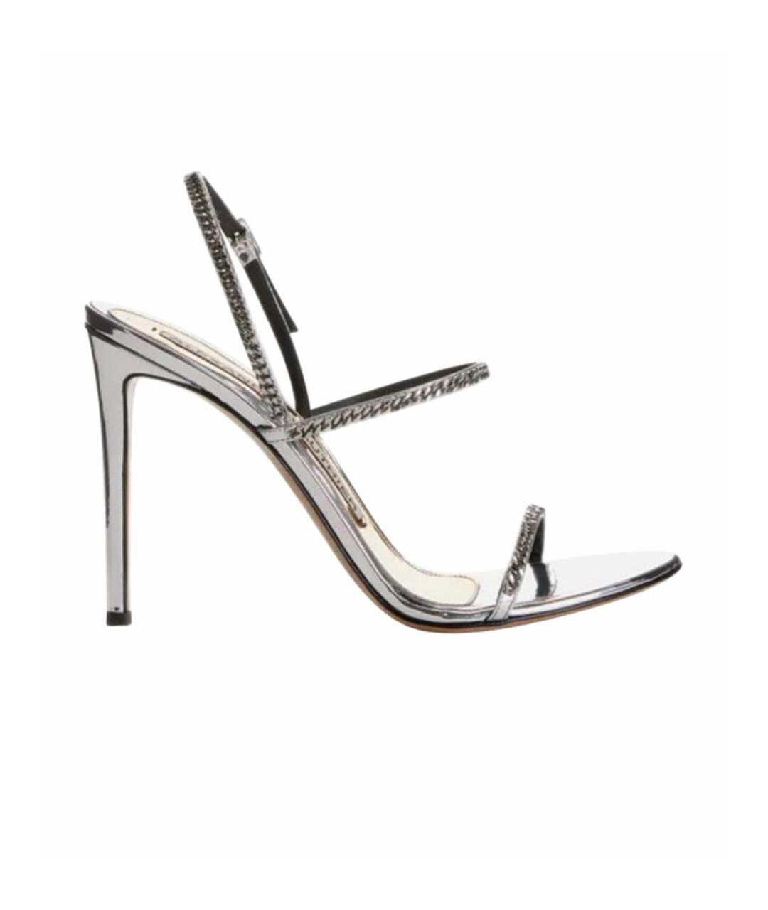 ALEXANDRE VAUTHIER Серебряные босоножки из лакированной кожи, фото 1