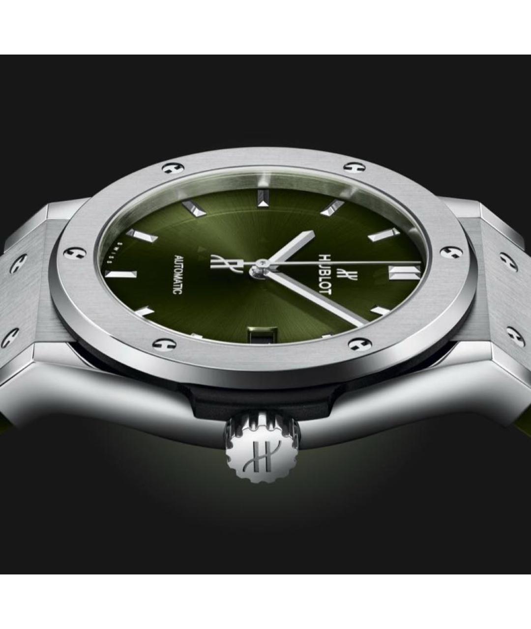 HUBLOT Зеленые металлические часы, фото 4