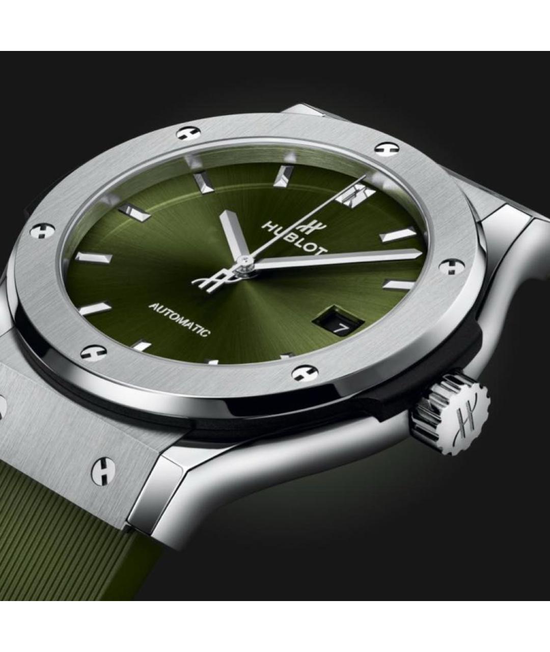 HUBLOT Зеленые металлические часы, фото 5